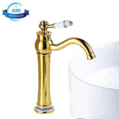 China CLASSIC Gold Single Lever Basin Faucets Gold Deck Mount Bathroom Sink Faucets G0627 for sale