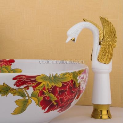 China CLASSIC Gold Plated Swan Brass Animal Faucets White Plated Faucet (A3232) for sale