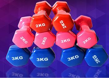 China 0.5kg-10kg Home Gym Training women Vinyl Coated Dumbbells For sale for sale