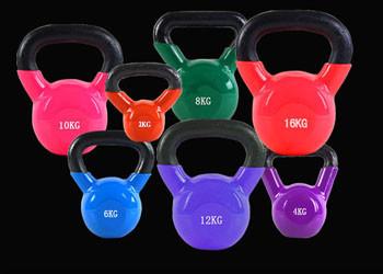 China 2kg 4kg 6kg 8kg 10kg 12kg 16kg 18kg 20kg colorful vinyl coated kettlbells for sale