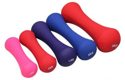 China Colorful 0.5kg - 5kg Neoprene exerciser fitness matte surface bone weight dumbbell for sale