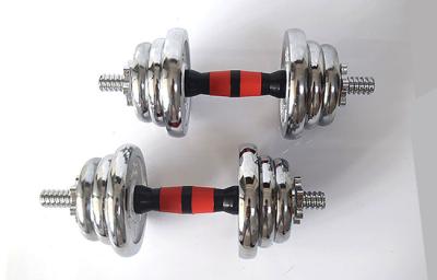 China Top quality gyelectroplating adjustbale dumbbells with rubber bar for sale