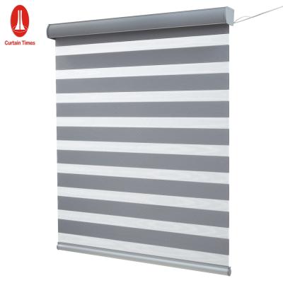 China Minimalist Indoor Smart Roller Blinds Blackout Fabric Motorized Zebra Shades for sale