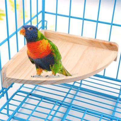 China Adjustable (Height) Polished Parrot Cage Smooth Perch Bird Perch Stand Natural Wood Perch Platform Stand for sale