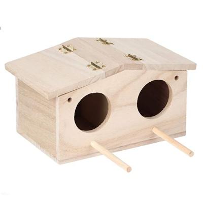 China Factory Direct Wholesale Wooden Bird Nest Viable Mounted Cages Wooden Aviary for sale