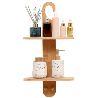 China Wall Mounted Type High Quality Bamboo Bathroom Shower Caddy, Hanging Shower Holder Organizer for sale