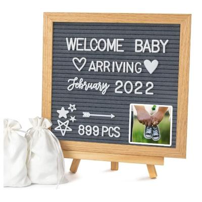 China Teaching+Office+Home School Vintage Oak Frame Message Board High Quality Handmade Natural Double Sided Felt Letter Board With Letters for sale