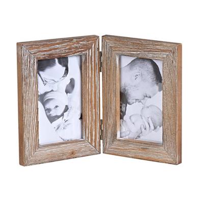 China Custom Natural Wooden Acrylic Sheet Decorative Picture Frames Double Frames Rustic Farmhouse Wall Table 4x6 Wooden Picture Frames for sale