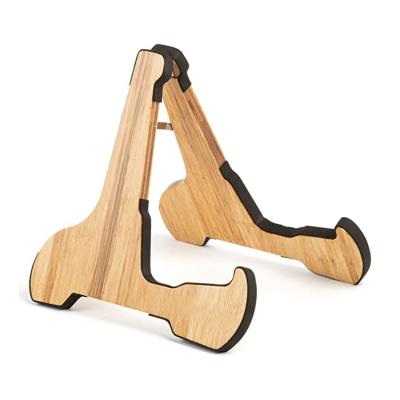 China GUITAR Custom Polished Frame Design Guitar Stand Durable Folding Wooden Guitar Supporter Wooden Stand for sale