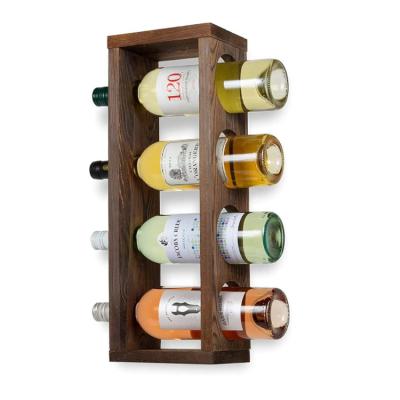 China Other Multi Functional Wooden Rustic Wood Wine Rack Wall Mounted Paulownia Wine Rack Holds 4 Bottles for sale