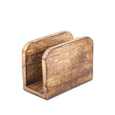 China Mango Modern Handcrafted Rustic Wood Kitchen Rack Retro Towel Rack Upright Paper Towel Storage Dispenser for sale