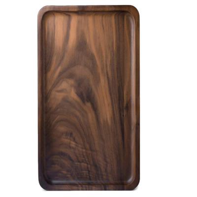 China China Elegant Multifunctional Smooth Surface Large Stability Wooden Tray Walnut for sale