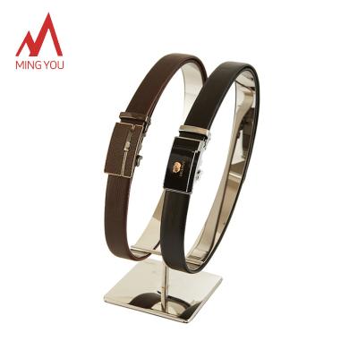 China Factory Directly High Grade Metal Double Rings Stainless Steel Leather Belt Desk Display Rack AG029-1 for sale