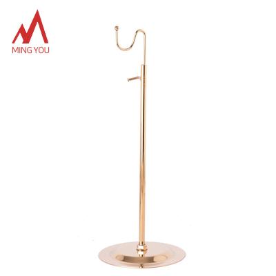 China Adjustable Bag Shop Gold Exquisite Metal Handbag Holder Stand Rack Display Holder Bag Hanger For Retail Store AG003 for sale