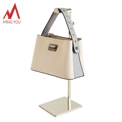 China Polished Gold Purse Display Stand - Countertop Retail Single Hook Size Adjustable Handbag Display Stand - Bag Display Stand AG005 for sale