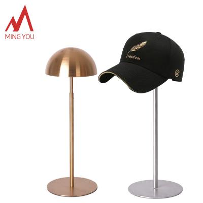 China Adjustable Hats Show Stand Hat Rack Height Adjustable Display Stand For Metal Hat Display Rack For Retail Store AG012 for sale