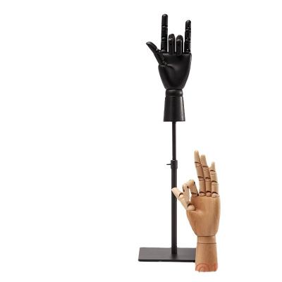 China Multi-purpose& High Quality Portable Muli-purpose Wooden Hand Model For Jewelry Eyes / Glass Display for sale