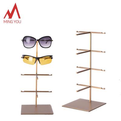 China Layers Floor Stand Eyeglass Holder Display Sunglasses Stand Up Display Racks Stainless Steel Sunglasses Display Rack AG038 for sale