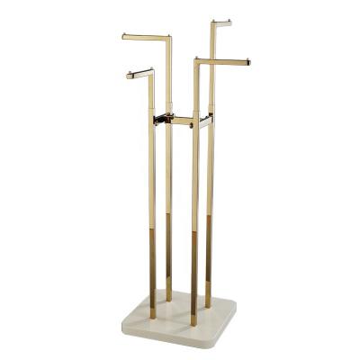 China Multifunctional Height Metal 4 Sides Adjustable Gold Clothing Display Stand MY-ZG005 for sale