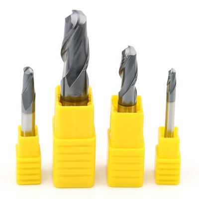 China Hot Selling Solid High Hard Steel PHIPPS HRC60 Double Edge Tungsten Carbide Ball End Mill Customized Ball Nose Tapered End Mill Cutter for sale