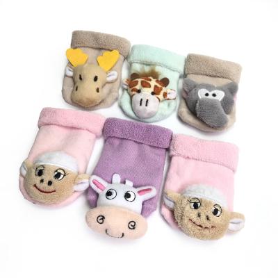 China Factory direct sales of soft, breathable, pure cotton sports, 3D terry pattern baby warm socks for sale