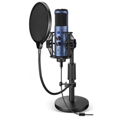 China USB Microphone Dasen One Touch Gaming Microphone Cardioid Pointing Mute Condenser Microphone for Recording for sale