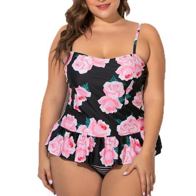 China Hot Sale Plus Size Suspender Dress Swimsuit Plus Size Fat Woman Sexy One Piece Swimsuit for sale