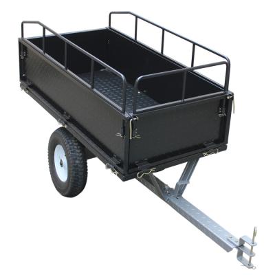 China Steel Tools 1200LB Khaki Dump Cart With Diamond Plate for sale