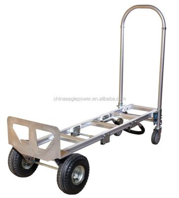 China Easy Folding 2 In 1 Foldable Aluminum Hand Truck With 4 Wheel for sale