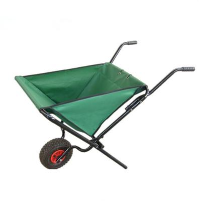 China Metal Festival Foldable Canvas Garden Cart Manual Wheelbarrow for sale