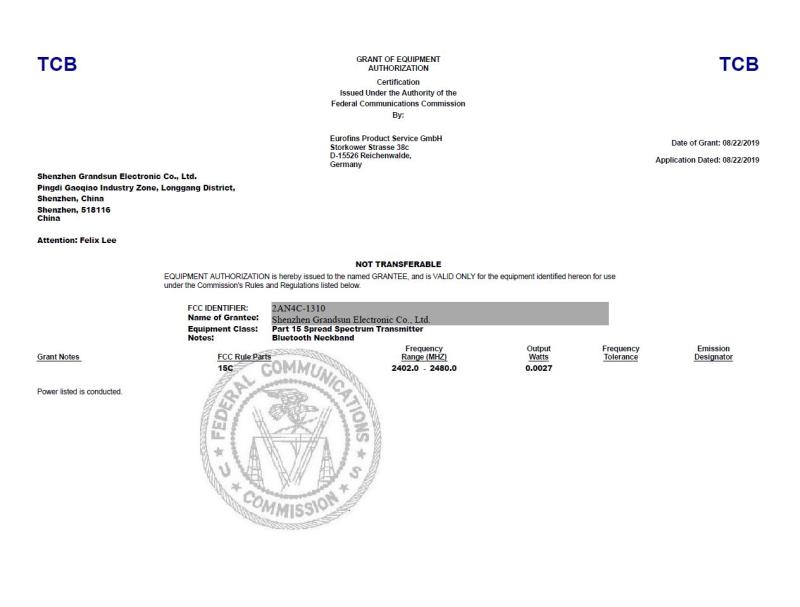 FCC - Shenzhen Grandsun Electronic Co., Ltd.