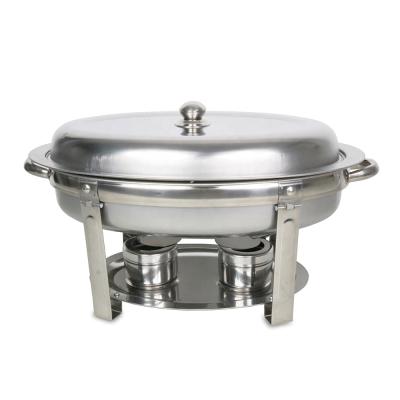 China Sustainable Wholesale Heat Warmer Stainless Steel Server Stove Buffet Equipment Cafeteria Hotel Oval Shape for sale