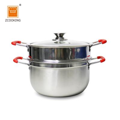 China Sustainable 28cm Stainless Steel Food Steamer Cooking Pot With Best Price for sale