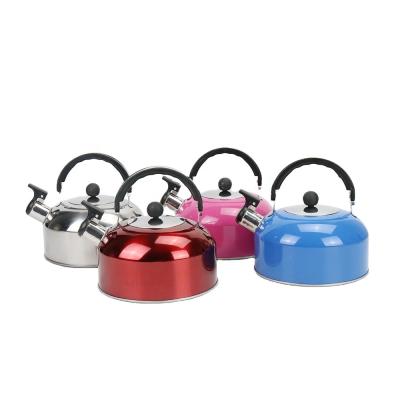 China Sustainable Colorful Stainless Steel Water Kettle And Size SS410 Quality Material Teapot for sale