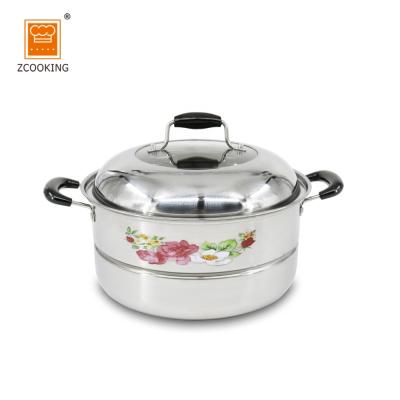 China Factory Price Sustainable Stainless Steel Stock Pot And Soup Pot With Divider And Handle for sale