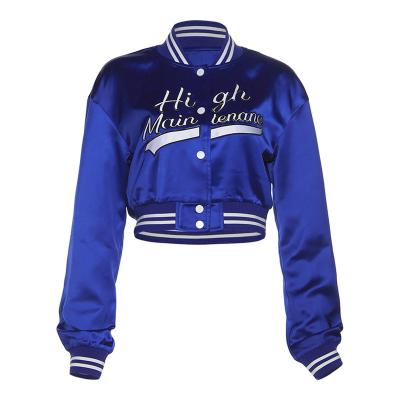 China Wholesale Custom Patchwork Anti-wrinkle Long Sleeve Baseball Jacket Women Cropped Letterman Varsity Jackets for sale