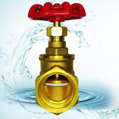 China General brass valve China valve supplier globe water valve adopts hard sealing process, red handwheel and brass body for sale