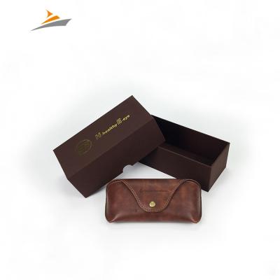 China High Quality Recyclable Emboss Cardboard Top And Bottom Paper Gift Box Custom Sunglasses Case Packaging for sale