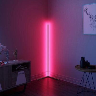 China Modern Single LED Corner Floor Lamp Modern Rod Floor Lamps for Living Room Bedroom Atmosphere Standing Light Indoor Lighting for sale