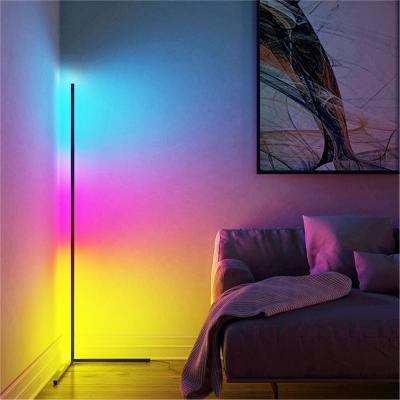 China New RGB LED Corner Light Stand Lamp Angle Light Floor Lamp Remote Corner Random Effects Minimalist RGB and Solid Color Floor Lamps for Living Room for sale