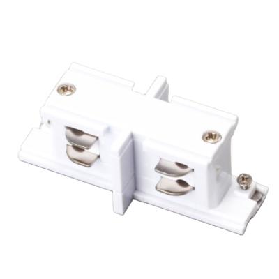 China Modern 4 Wire 3 Phase Track Rail I Shape Inner Connector In White Black LED Track Lighting Rail Connector for sale