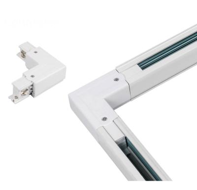 China Modern Track 3 Phase L Track Connector in Universal Black White LED Track Lighting Rail Connector for sale