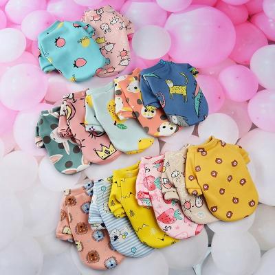 China Viable Wholesale Cute Cartoon Dog Clothes Shirt Pet Vest Sweatshirt Puppy Casual Clothes Designer Dog Clothes for sale