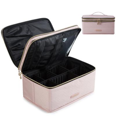 China Waterproof Portable Waterproof Goods Bagsmart Travel Makeup Case Double Layer Makeup Bag Marbling Cosmetic for sale