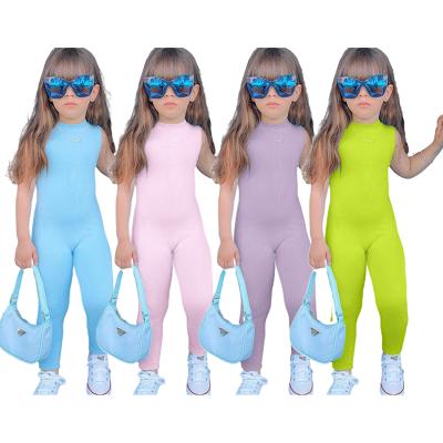 China Cotton 100% 2022 Summer Toddler Girls Clothing Overalls Sleeveless Vest Baby Oneise Toddler Girls Overalls Top Summer Toddler Girls Romper for sale