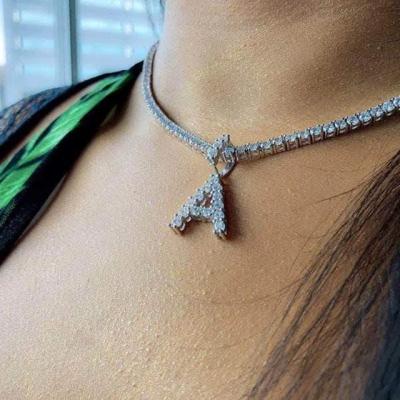 China Hot Sale Hip Hop Jewelry Missjewelry Custom Zircon Paved Sterling Silver Bubble Letter Pendants Men's HipHop Jewelry for sale