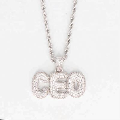 China Miss Jewelry 925 Sterling Silver Necklace Alphabet Letter Hip Hop Jewelry Pendant for sale