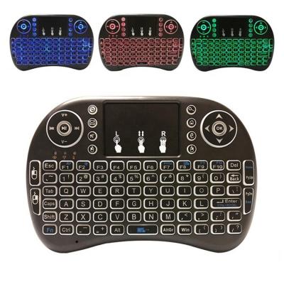 China 2020 Hot Selling Wireless 2.4G RGB I8 Mini Wireless Keyboard Backlit Touchpad For TV Box Laptop Computer for sale