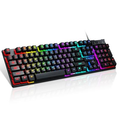 China Numpad 104 Keys USB Rainbow RGB Optical Gaming Keyboard Wired Ergonimic Keyboard Waterproof Backlit Laptop Computer for sale