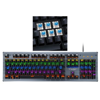 China Anti-ghosting T-Wolf T70A USB Anti-ghosting Switch Blue Keycaps Backlit Keyboard Mechanical Gaming For Computer for sale